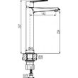 Baterie inalta lavoar QUASAR CHROME 2446810 VALVEX
