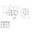 Stecher lateral negru IP44 WELL