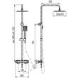 Set dus perete baterie termostatica CUBUS BLACK COLUMN 2447130 VALVEX