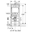 Rezervor WC ingropat 112CM cu clapeta 01 ALB si set fixare DUOFIX DELTA  GEBERIT