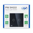 Intrerupator bublu led cu touch sticla neagra SH222 PNI