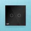 Intrerupator bublu led cu touch sticla neagra SH222 PNI