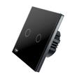 Intrerupator bublu led cu touch sticla neagra SH222 PNI