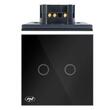 Intrerupator bublu led cu touch sticla neagra SH222 PNI