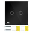 Intrerupator bublu led cu touch sticla neagra SH222 PNI
