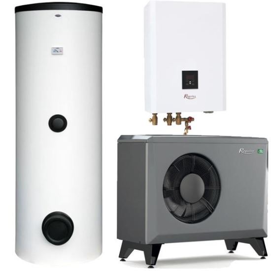 Pompa caldura aer-apa 23KW 400V monobloc inverter CTC EcoAir 622 + UNIT INT REGULUS BOX + boiler cu doua serpentine 300L R2DC , control internet REGULUS