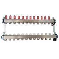 Ansamblu distribuitor pardoseala inox 15 cai debitmetre 6L/min 1546315 HERZ