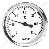 Termometru axial 0-120 grade 63mm FERRO