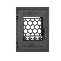 Usa semineu cu geam FAGURE neagra 480x360 HGT