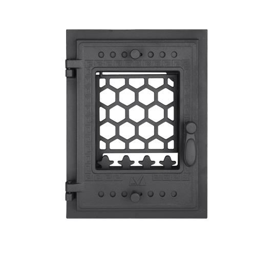 Usa semineu cu geam FAGURE neagra 480x360 HGT