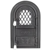 Usa semineu cu geam CERBI neagra 555x345 HGT