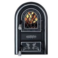 Usa semineu cu geam CERBI ornamente argintii 555x345 HGT