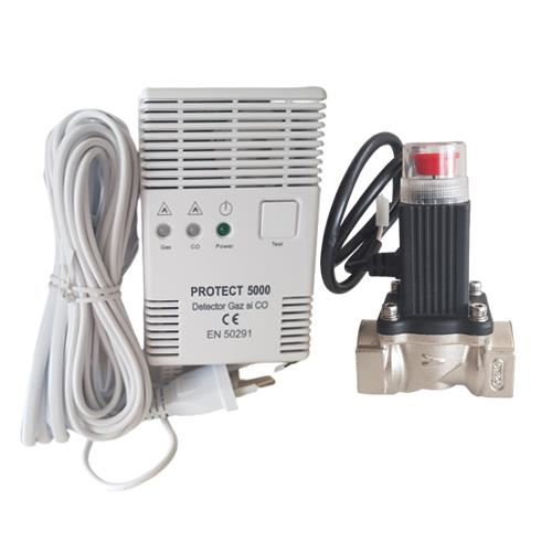 Detector gaz si monoxid 3/4 cu electrovana P5000 PROTECT