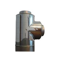 Racord T la 90" inox dublu perete Φ200