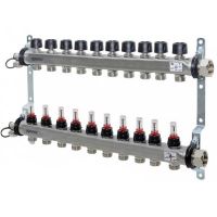 Ansamblu distribuitor inox 10 cai debitmetre UPONOR