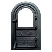 Usa semineu cu geam neagra 220x450 PPS