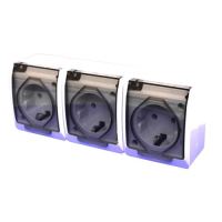 Priza tripla cu capac transparent