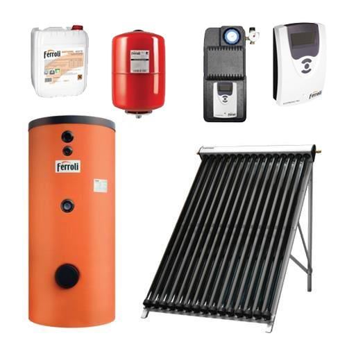 Pachet solar tuburi vidate ECOTUBE NEW 1x20 tuburi + boiler 2 serpentine 150L FERROLI