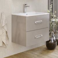 Corp baie cu doua sertare si lavoar patrat 60cm MDF FLY GRI SAVINIDUE