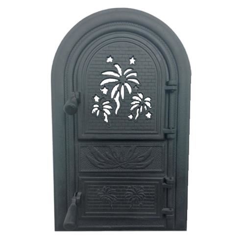Usa semineu cu geam PALMIER neagra 220x450 PPS
