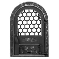 Usa semineu cu geam CERBI ornamente argintii 610x425  HGT