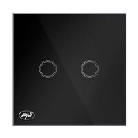 Intrerupator bublu led cu touch sticla neagra SH222 PNI