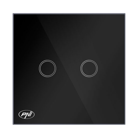 Intrerupator bublu led cu touch sticla neagra SH222 PNI