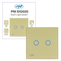Intrerupator dublu cu touch sticla GOLD SH202G PNI
