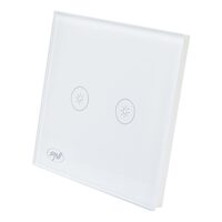 Intrerupator dublu cu touch si dimmer SAFEHOME DIM202 PNI