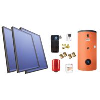 Pachet solar 3 panouri plane V2.6 SOLAREVO cu boiler 500 L/2S ECOUNIT WB FERROLI