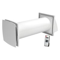 Ventilator tubular perete cu recuperator caldura D=131mm L=305-380mm Q=50mc/h SOLO RA1-50-9 RV.2 VENTS