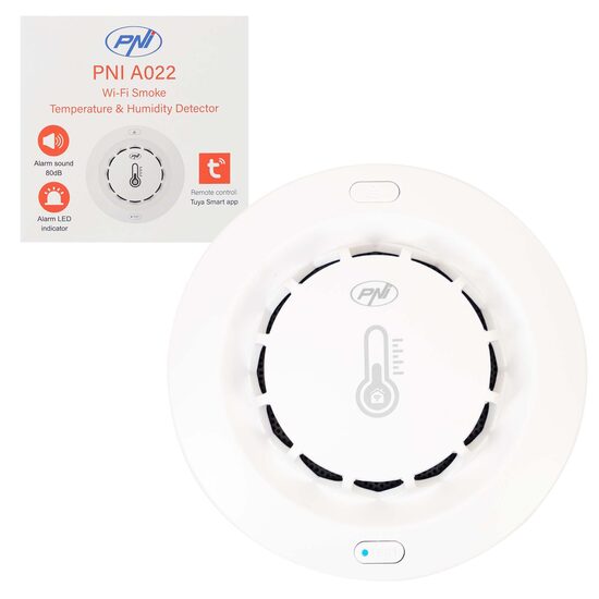 Senzor detectie fum, temperatura si umiditate SAFEHOUSE A022 PNI