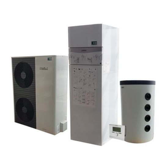 Pachet pompa caldura aer-apa 12KW AROTHERM SPLIT VWL 125/5 AS 400V + UNITATE INTERNA UNITOWER VWL128/5 CU BOILER INCORPORAT 188 L+ PUFFER INDIRECT VPS R100+AUTOMATIZARE MULTI MATIC VRC700 VAILLANT